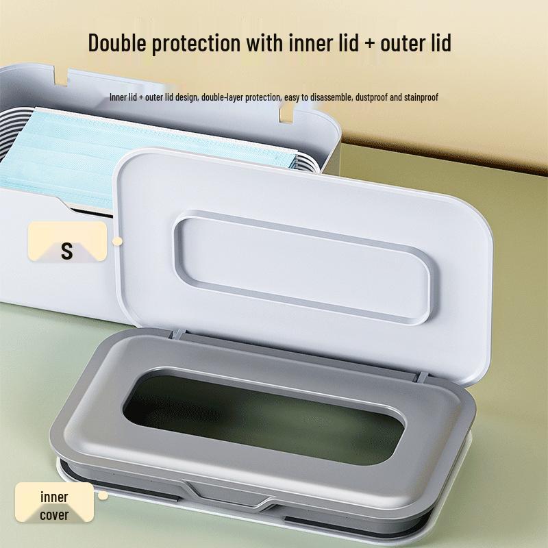 Lidded Dustproof Storage Box for Tissues, Wipes, Gloves & Masks - Large Capacity