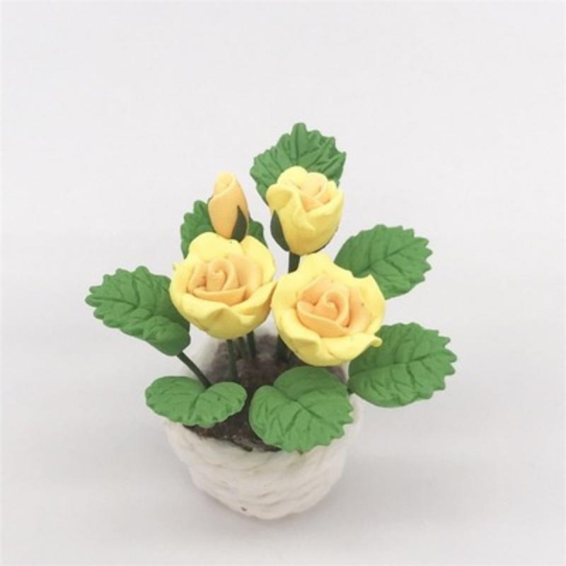 1 buc 1:12 case de păpuși, flori în miniatură, ornament de grădină cu zâne, mini plante în ghiveci, ghiveci, decor pentru casă de păpuși