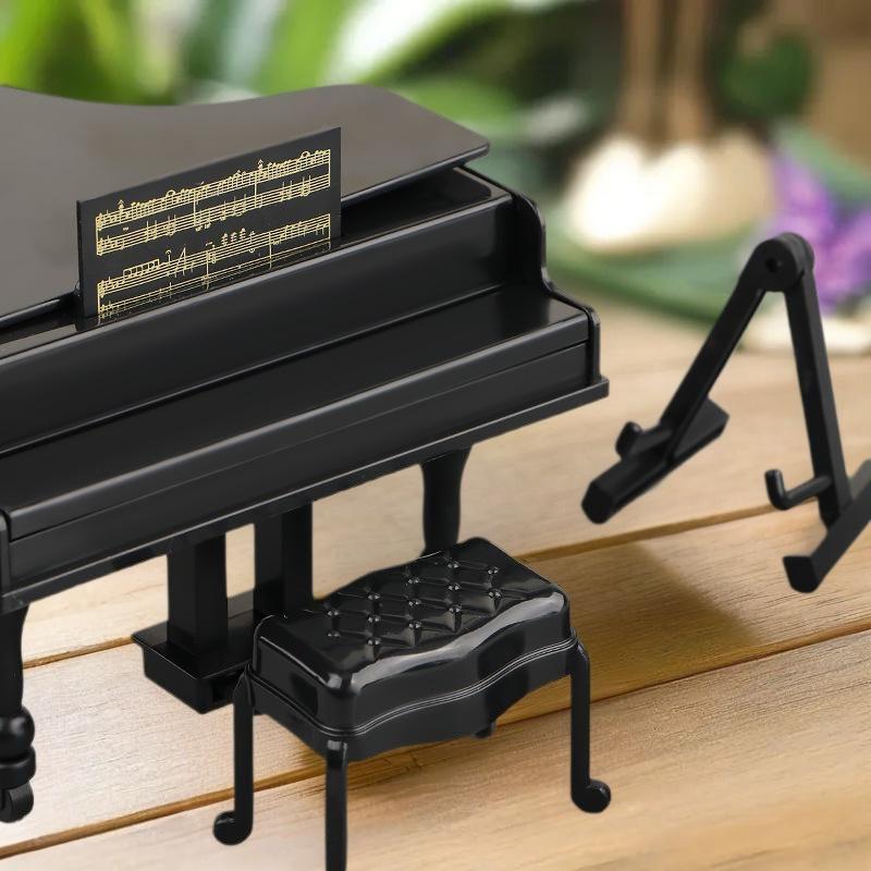 3 Pezzi Strumenti Musicali Miniatura Oggetti di Scena Casa delle Bambole Pianoforte a Coda Mobili Chitarra Violoncello Modello Accessori per Bambole Ornamenti di Simulazione