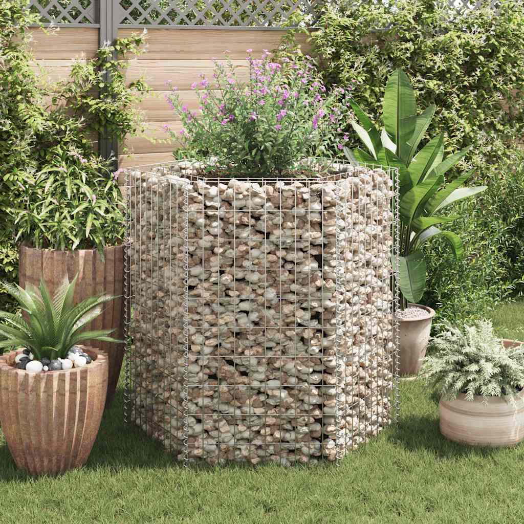 Vidaxl Maceta Elevada Gabionada, Hexagonal, 100 X 90 X 100 Cm