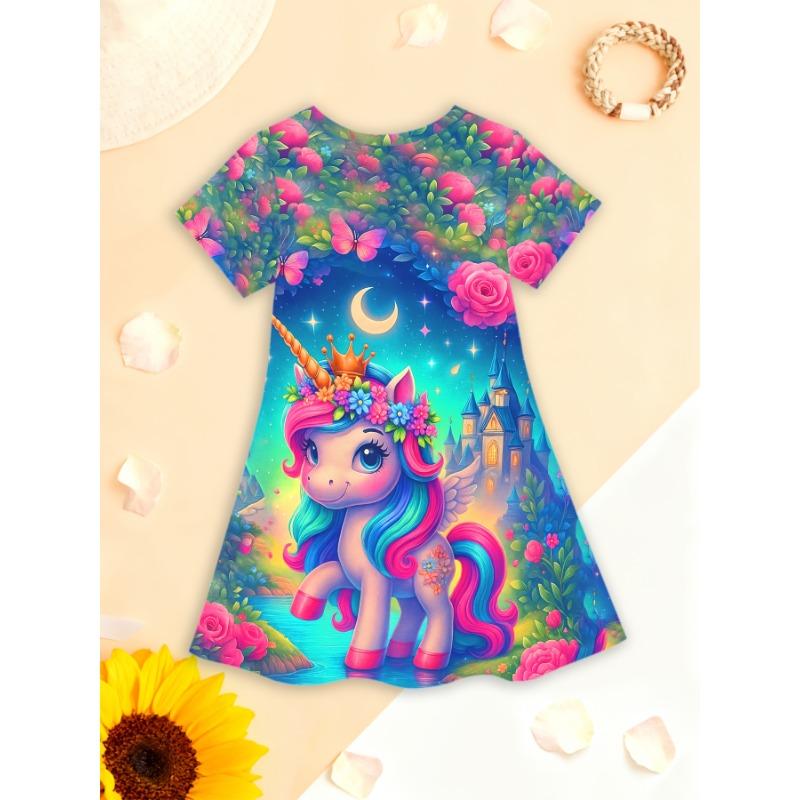 Girls' Dress, Suitable for Parties And Everyday Wear, Sweet Princess Dress, Lightweight Spring And Summer Outfit,