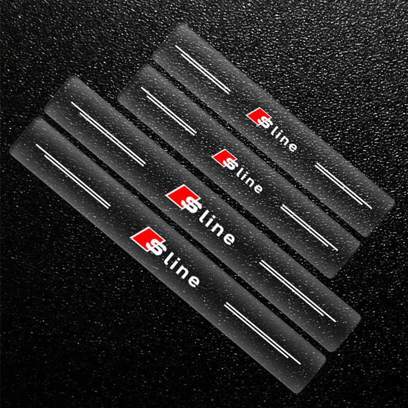 

Наклейка на порог автомобиля Защитная пленка от царапин Прозрачная для Audi S5 S6 S7 S4 S8 TT TTS A4 B8 A3 B6 A6 C7 C6 B7 Q5 Q7 C5 A5 B5 A7 A1 4pcs sline