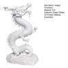 Artistic Dragon Sculpture 3D Printed Chinese Figurine, Collectible White Statue, Feng Shui Statue Decoration for Home Office