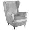 Armchair Cover Light Grey Velvet Elastic [22E5]