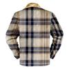 Men's Plaid Print Fleece Thickened Coat Jacket Men's Casual Fashion Warm Coat