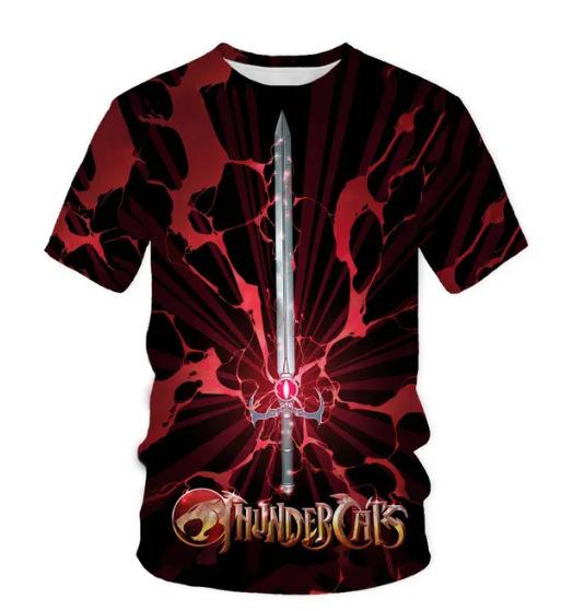 Thundercats anime 3D printed T-shirt for men and women, oversized streetwear in Harajuku