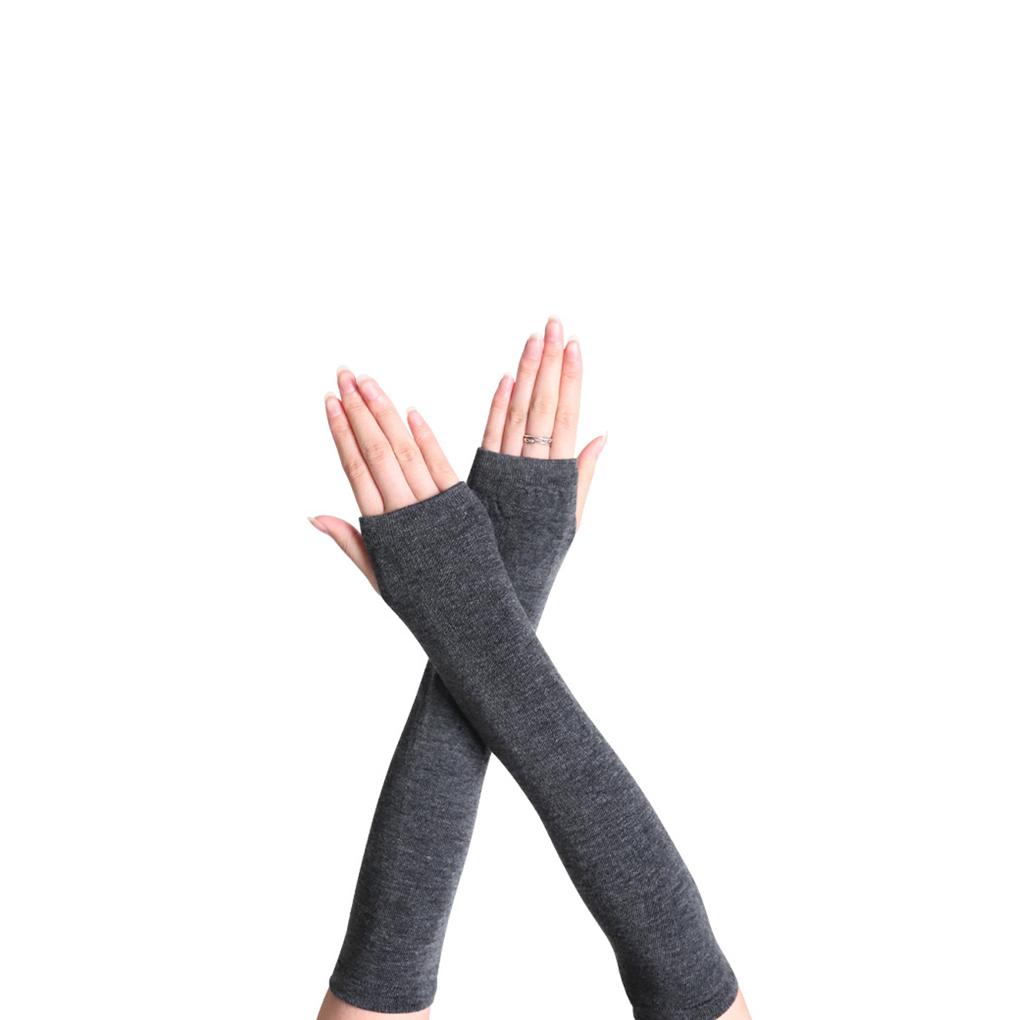 1 Pair Girl Fingerless Glove Simple Style Comfortable Knit Gloves Knitting Craft Girls Arm Covers Hand Cover for Outdoor Wearing