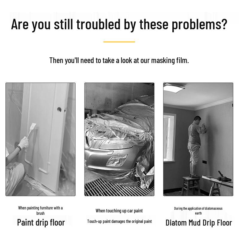 Transparent Dustproof Spray Paint Masking Film for Furniture & More - Disposable PE Protective Film