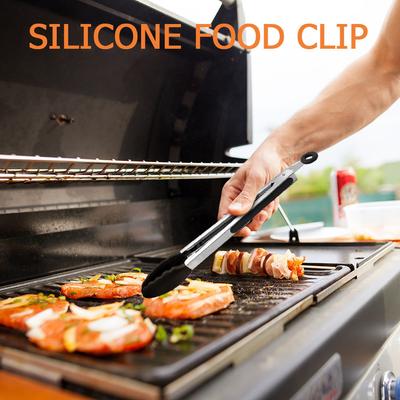 Kitchen Tongs BBQ Stainless Steel Set with Silicone Tip Salad Bread Serving Tool