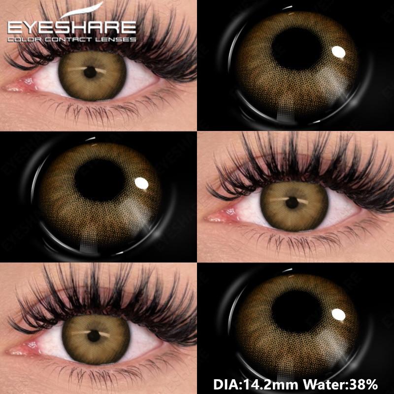EYESHARE 1 Pair Fashion Colored Contact Lenses for Eyes Black Pupils Blue Green Cosmetics Yearly