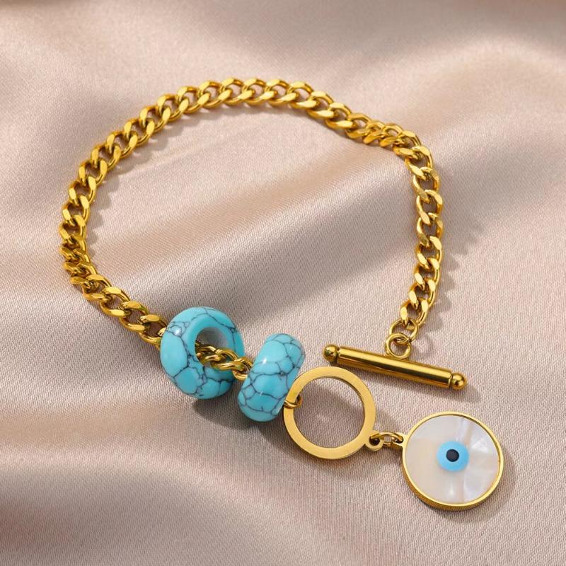 Hot-selling devil's eye trendy niche design does not fade titanium steel bracelet personality temperament jewelry