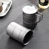 1Pc Stainless Steel Outdoor Camping Cup Portable Retro Beer Mug with Handle Coffee Cup Picnic Drinkware Gifts for Men
