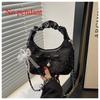 Sweet Polka Dot Bow Pearl Women Shoulder Bags Portable Ladies Chain Crossbody Bag Pleated Design Female Hobos Handbags Purse