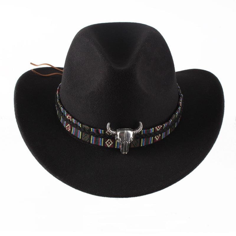 Western Style Cowboy Hat, Ethnic Style Rolled Edge Hat, Sun Hat, Jazz Hat, Outdoor Travel Hat  Cow Print Cowboy Hat