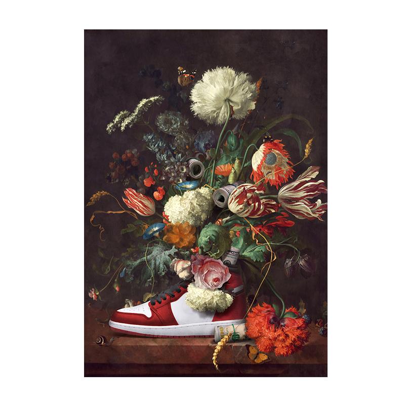 

Большой размер с цветочным принтом «Флора» и кроссовки, картина на холсте, постеры современного искусства, принты, настенная картина, произведение искусства для дома, Декор в гостиную 21x30 No Frame