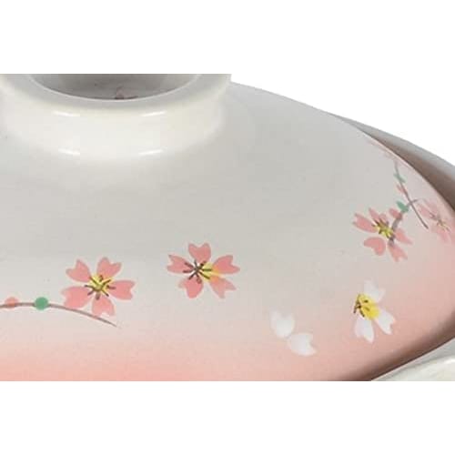 PEARL METAL Earthenware Pot, No. 8, Gas Stove Only, Serves 3-4, Sakurabiyori (Sakura Weather), L-1974