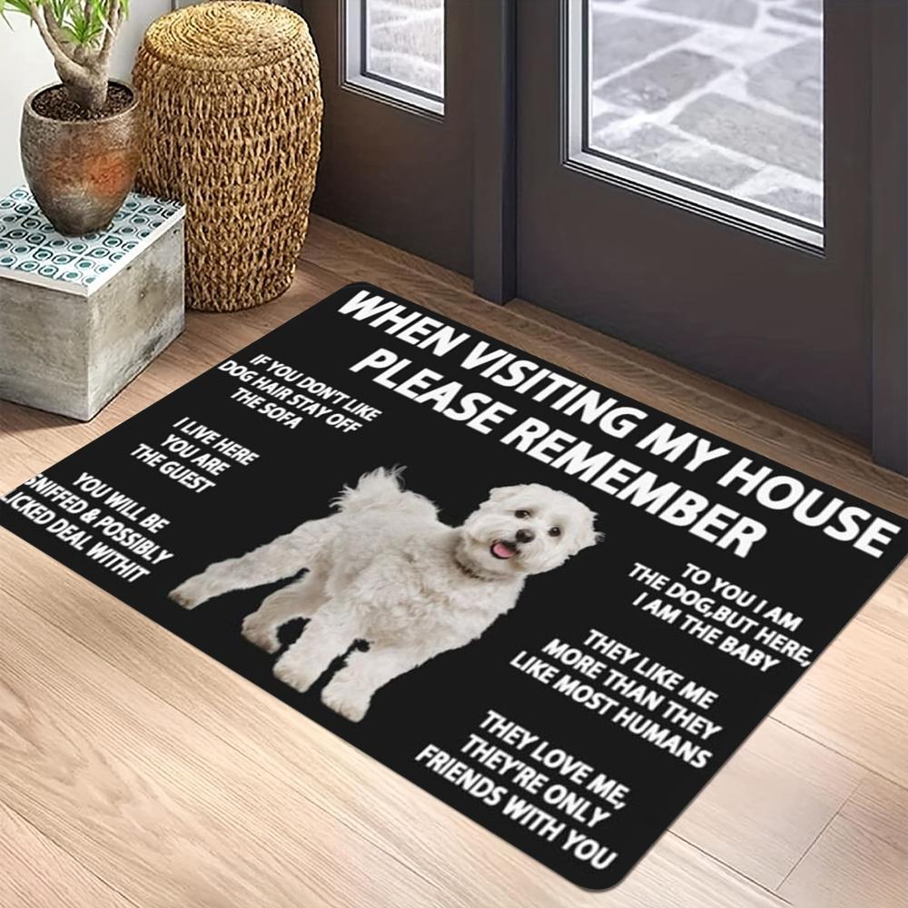Pet Dog Photography Carpet Mat Rug Humorous Quote Puppy Yorkshire Terrier Labrador Collie Home Decoration Entryway DoorMat Black