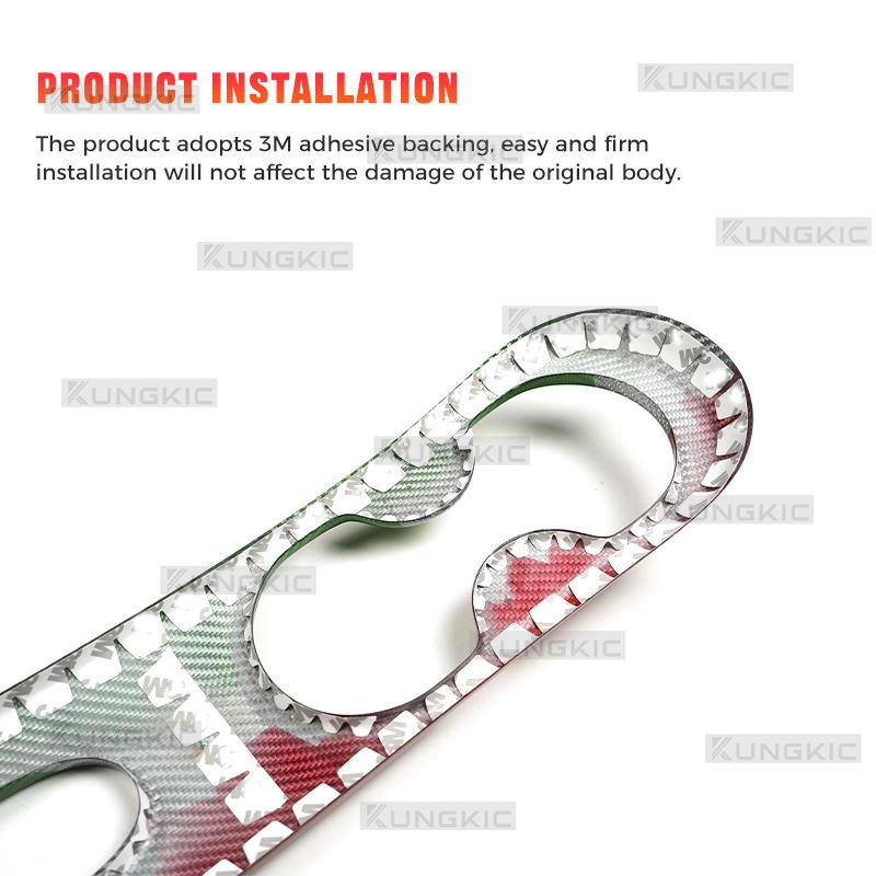Real Hard Dry Carbon Fiber Sticker For Abarth 595/695 Fiat 500 2016-2024 LHD RHD Car Water Cup Holder Gear Shift Panel Trim