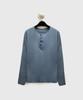 YOUTH Henley-Langarm-T-Shirt - Blau