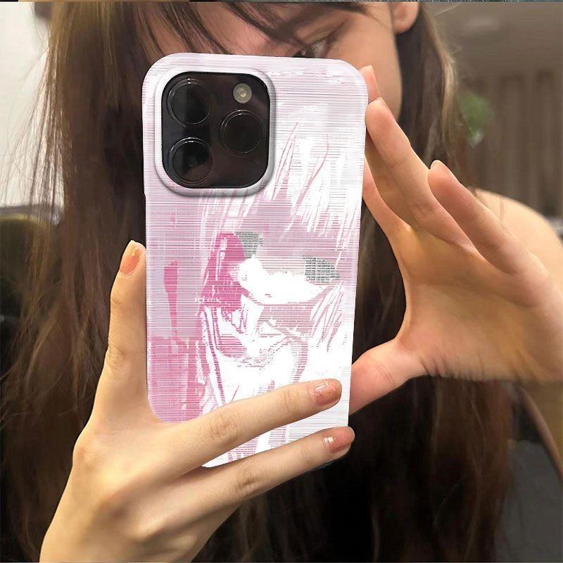 cute cat cartoon girl phone case for iphone 17 pro max 16 plus 15 14 13 11 silicone back cover for iphone 12 shell bumper
