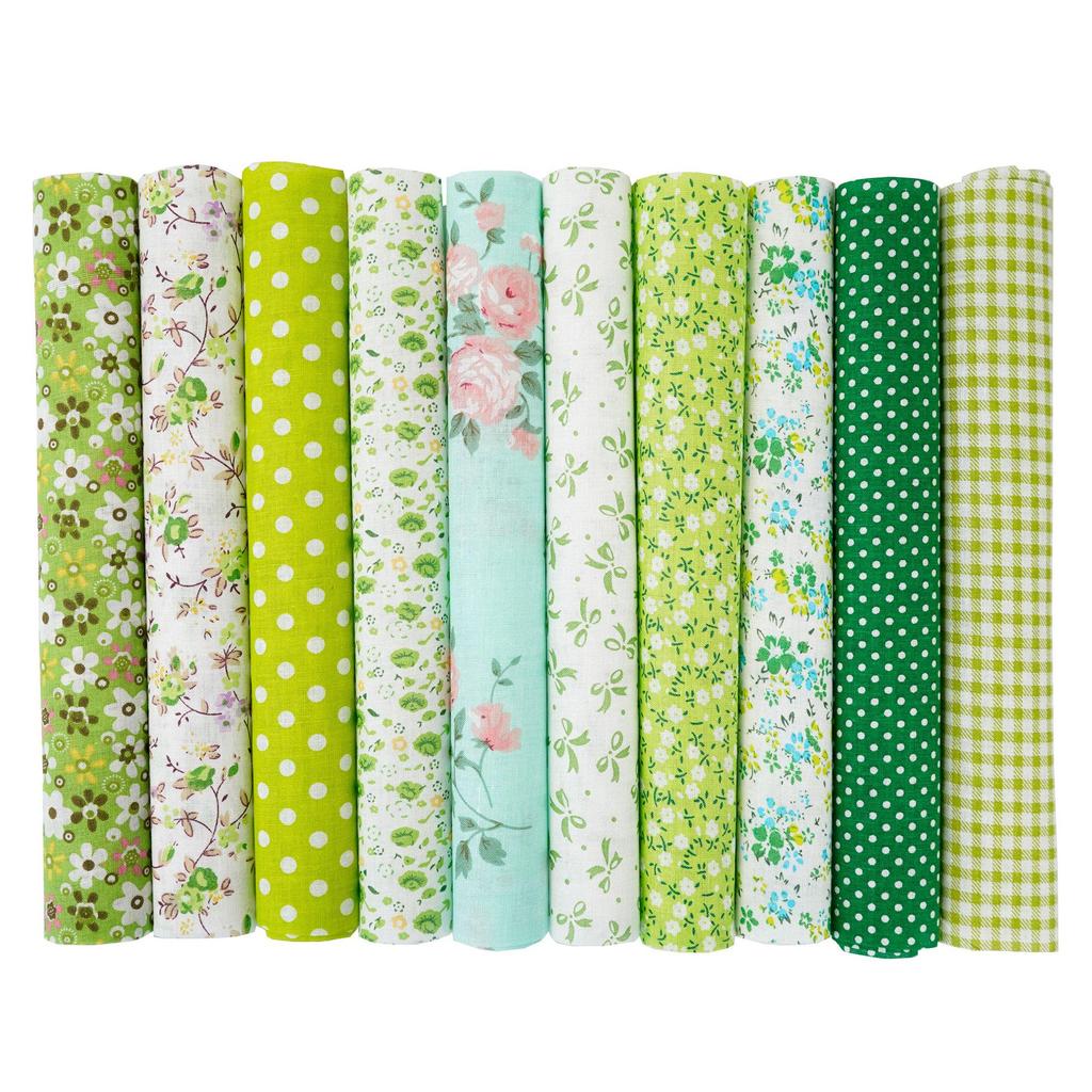100-Color Patchwork Cloth Set: Floral, Plaid & Polka Dot Plain Weave Cotton for DIY Crafting