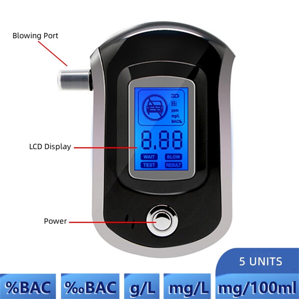At6000 Digital Breath Alcohol-Tester Lcd Screen Portable Breath Drunk Driving Analyzer With Mouthpiece