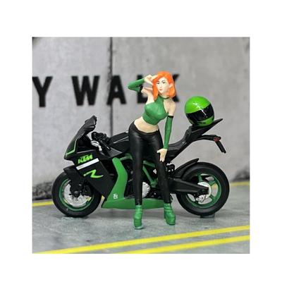 Moreart 164 Miniature Figure & Motorcycle Set MO222036 (Model Girl, Model Diorama, Miniature Car) [Used]