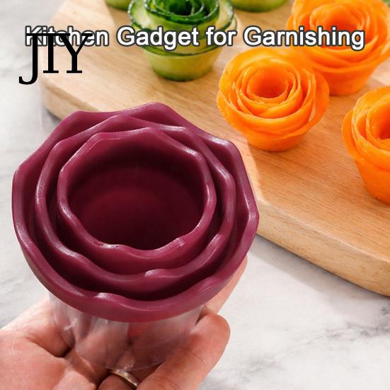 Vegetable Flower Curler Spiral Curler, Stainless Steel Blade Handheld Twister, Creative Salad Presentation Tool Rotatable Fruit Cutter for Carrots