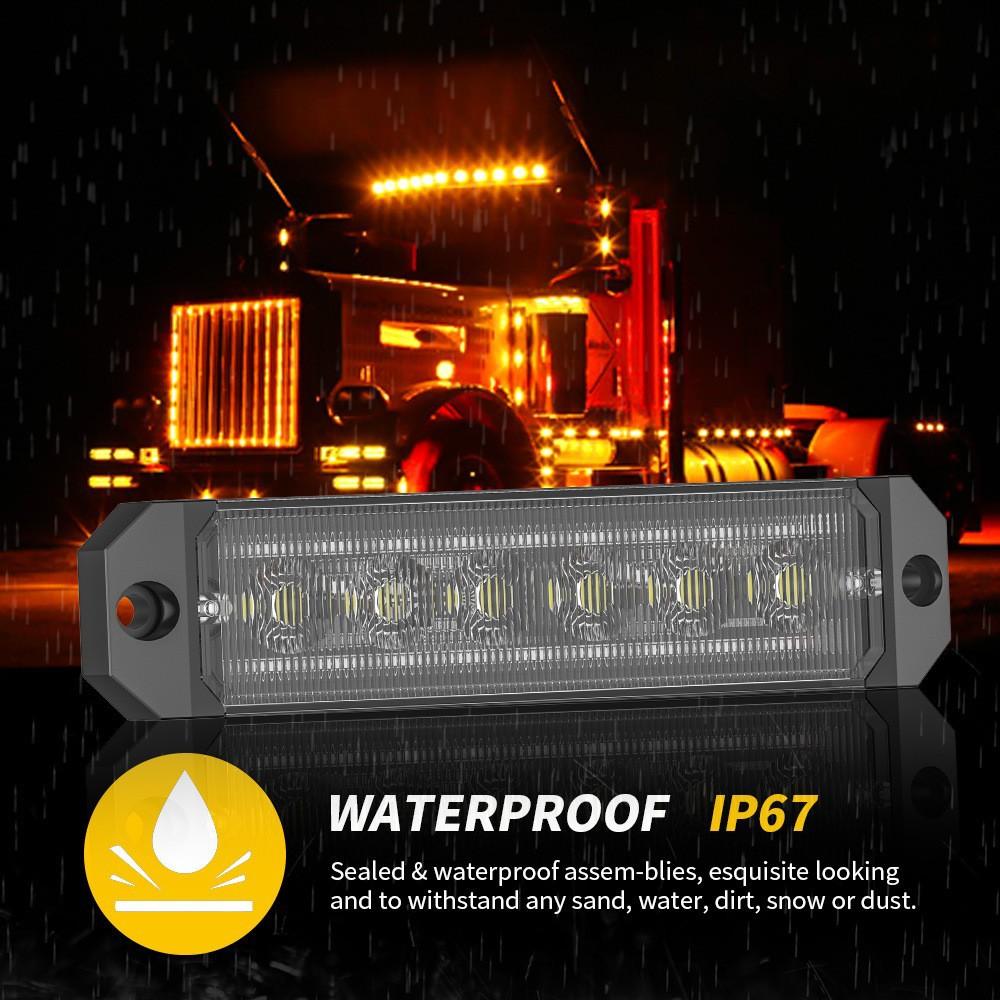 Truck 12V/24V 6SMD LED Warning Light Bar - Amber Yellow Red Blue Traffic Light for Vehicle