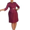 Women's new seven-quarter-sleeved fashion temperament elegant pleated dress