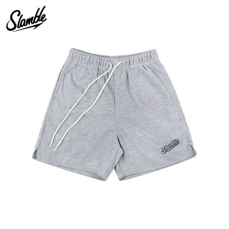 Slamble Waffle Sports Casual Solid Color Shorts Unisex Loose Training Basketball Shorts New American Style Trendy Brand S