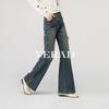 Lycra micro flared jeans for tall women, elongated and floor slimming, flared pants trend