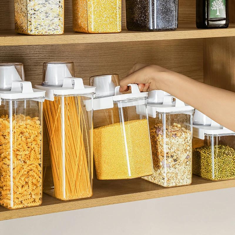 1100ml 1800ml 2300ml Airtight Food Storage Container Reusable Laundry Detergent Dispenser for Grains Rice Flour Kitchen Pantry