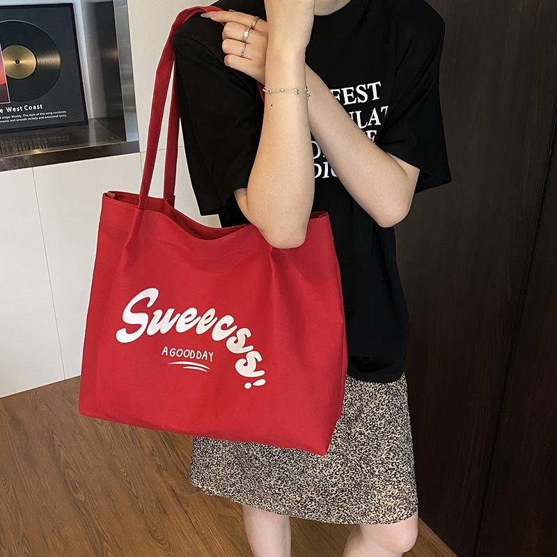New Versatile Large-capacity Versatile Canvas Bag Simple Lazy Style Fashion Shoulder Tote Bag