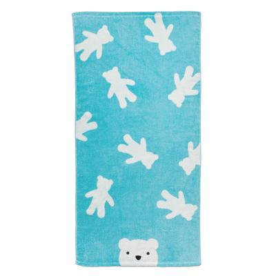 Atsuko Matano Bath Towel 60x120cm Made with Unspun Blue TT15330606 MT5653 Shirokuma Washable, Yarn, (Polar Bear)