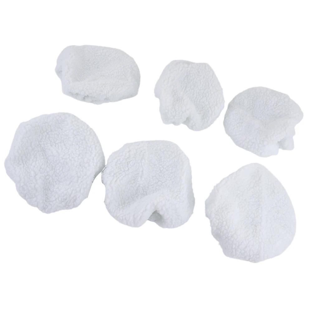 Easy Fit Polishing Bonnet Buffer Pads, Suitable for 240mm Pads, for Cars and Furnitures, Soft Wool Material 6Pcs