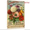 Vintage Flower Metal Sign 7.8x11.8in - Landreth 1909 Seed Catalog Design, Handmade Art for Kitchen/Bedroom/Garden/Office, Unique