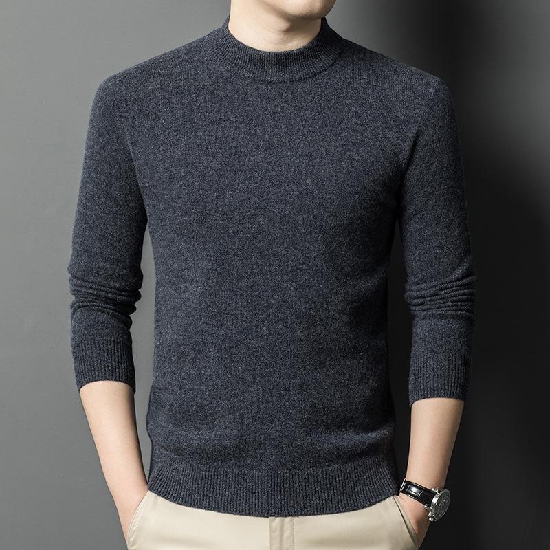 Men's Sweater High-end Casual Semi-turtleneck Winter Bottoming Knitted Sweater Sweater