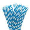 25-Pack Striped Biodegradable Paper Straws for Milk Tea and Beverages