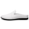 Men's Casual Slip-On Loafer Mules, Half Shoes,Summer Flat Shoes,Black and White,Breathable