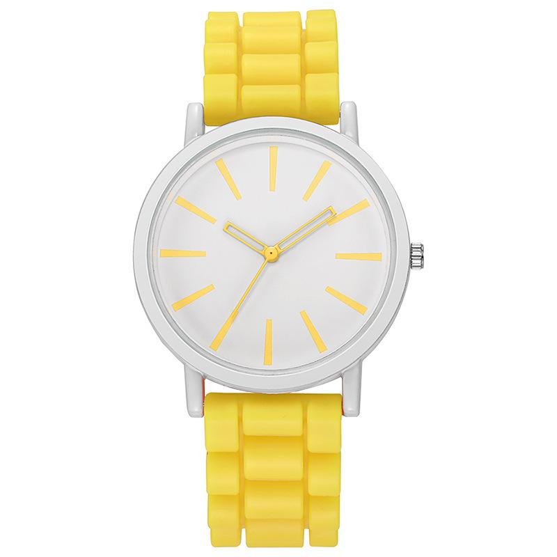 

Женские часы Ультратонкие Силиконовые Женский Браслет Большой Циферблат Корейская Версия Модные Кварцевые Наручные Часы для Студенток жёлтый