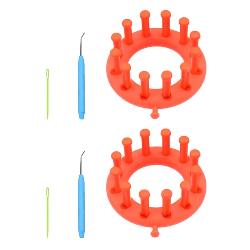 1 or 2 Set Knitting Frame Multifunctional Knitted Loomed Set Round Rectangular Knitting Board For Hat Scarves