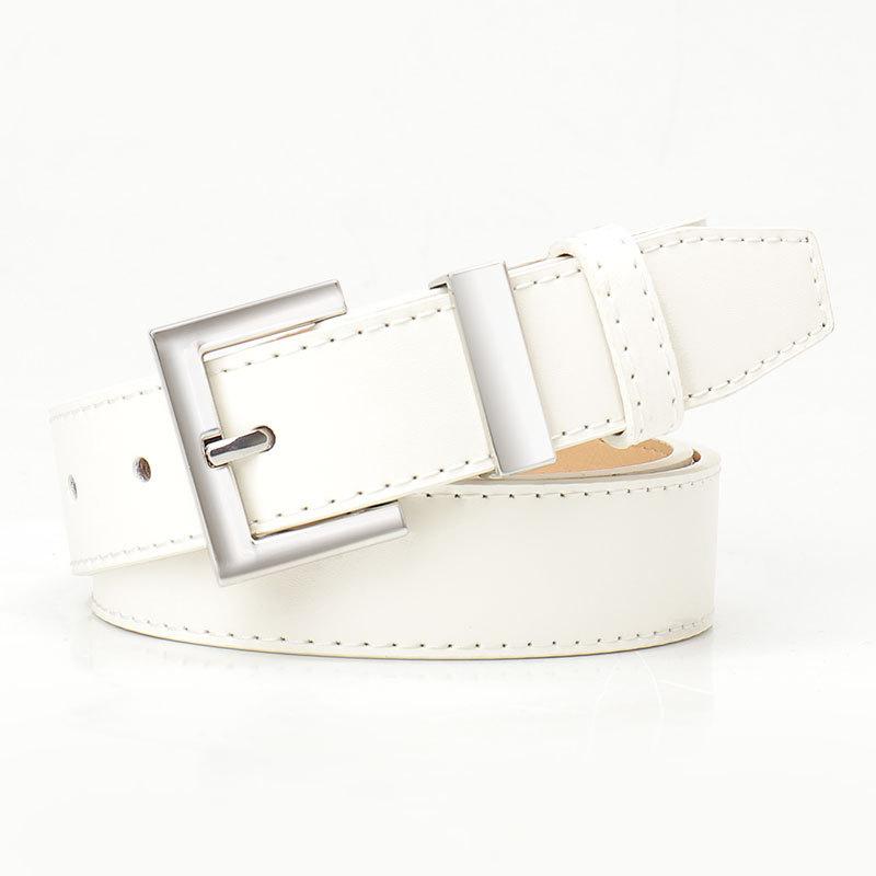 New Fashion Versatile Square Buckle Women's Belt, Elegant Commuting Simple Style, Paired with Jeans Suit Belt for Women