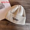 Embroidery Letter Fashion Neutral Casual Warm Knitted Hat For Autumn Winter And