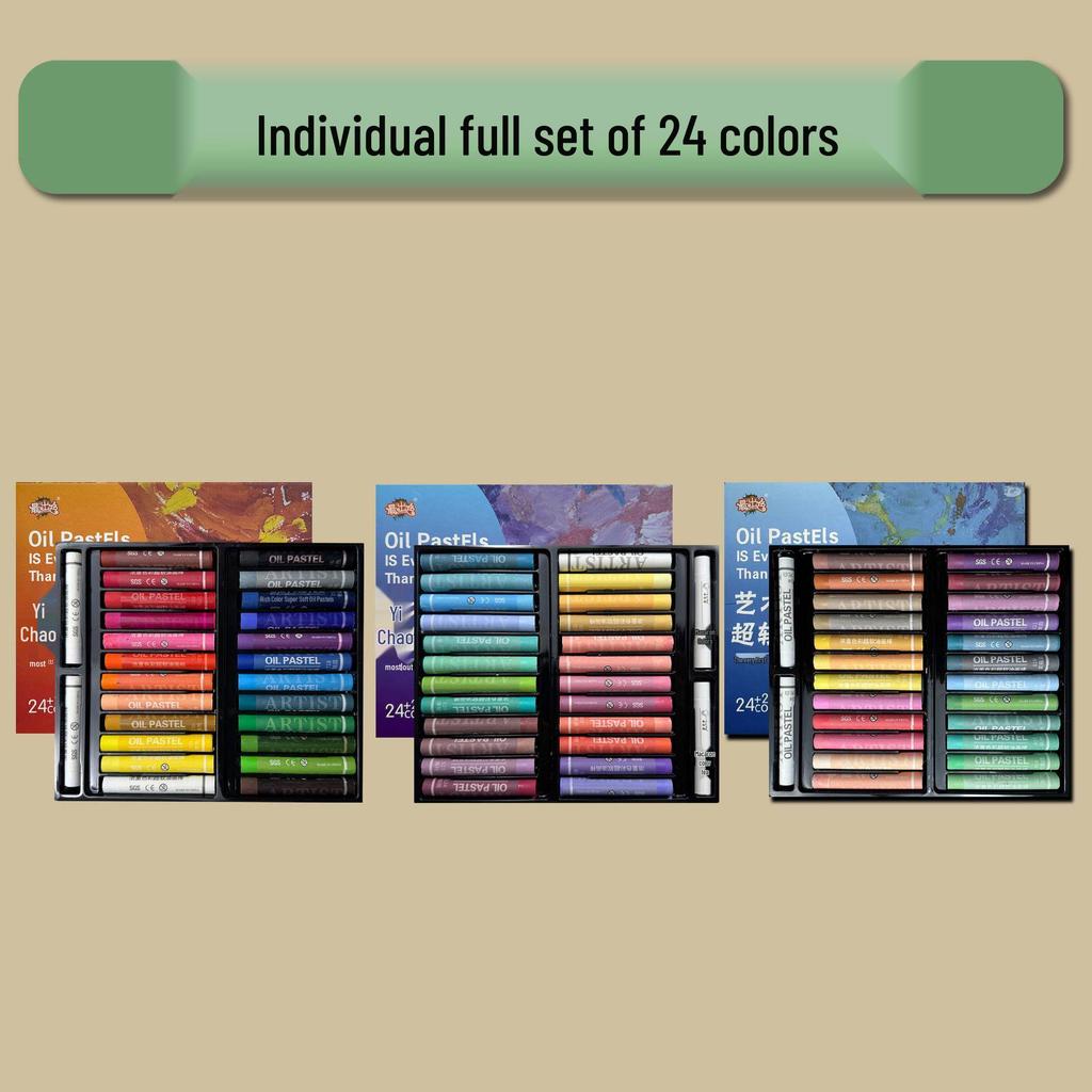 48-Color Super Soft Oil Pastels Set with Scraper - Child's Painting Kit
