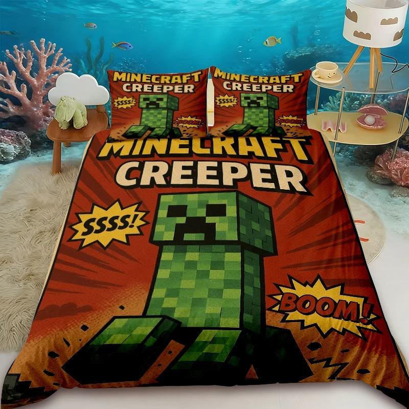 

2/3pcs Duvet Cover Set Minecraft Cartoon Bedding Set Comforter Cover Queen King Full Size Bedroom Decor Gifts 135x200cm