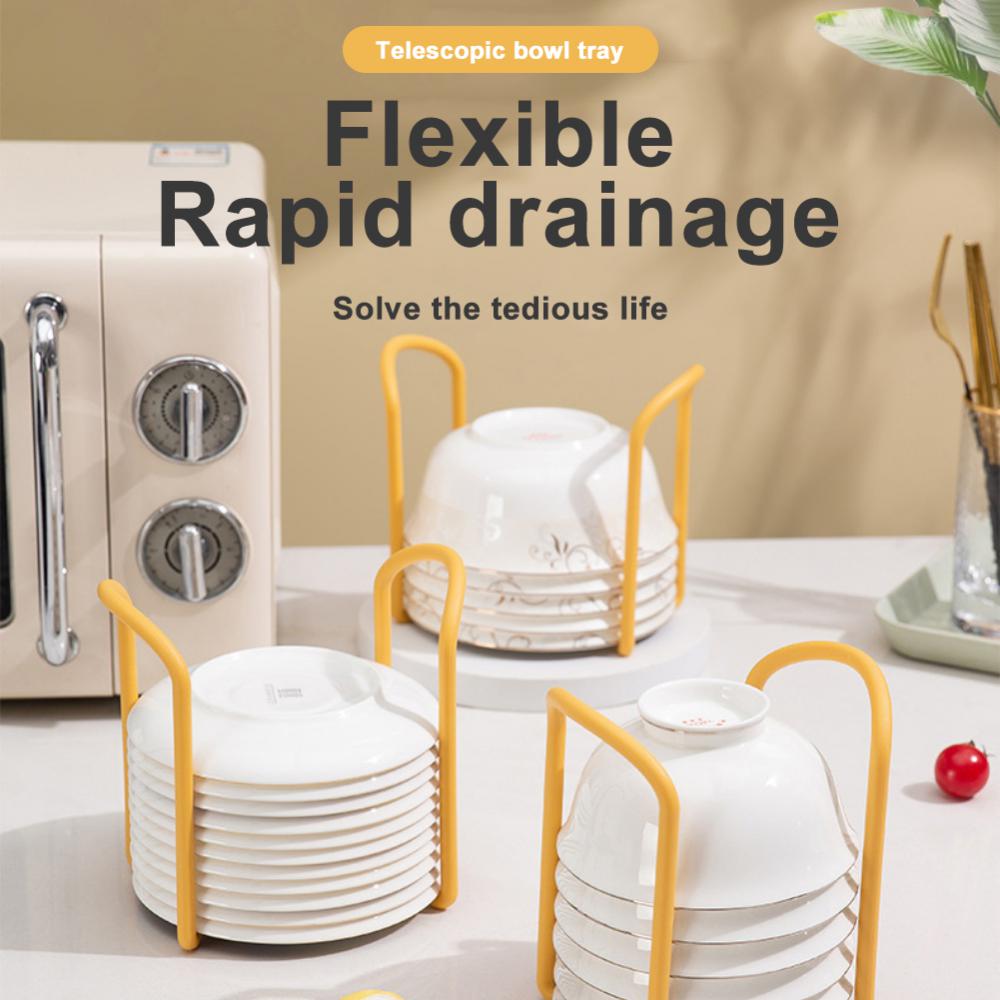 Organizer Desktop Kitchen Holder Bowl Retractable Portable Plate Storage Tool Bowl Holder Plastic Cabinet Dishes Storage Rack