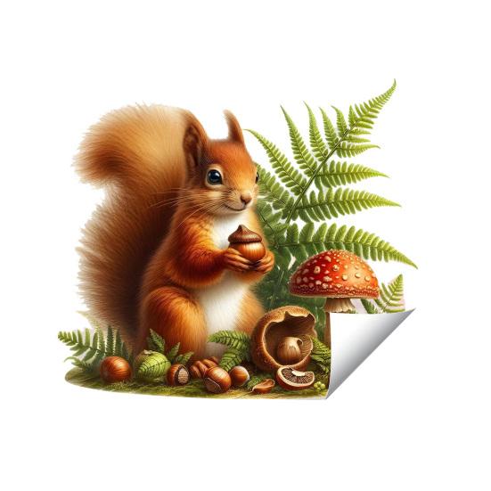 

Static Window Sticker Waterproof Scratch-Resistant Glass Cling Sticker Removable Squirrel Printed Stickers for Bathroom Kitchen A