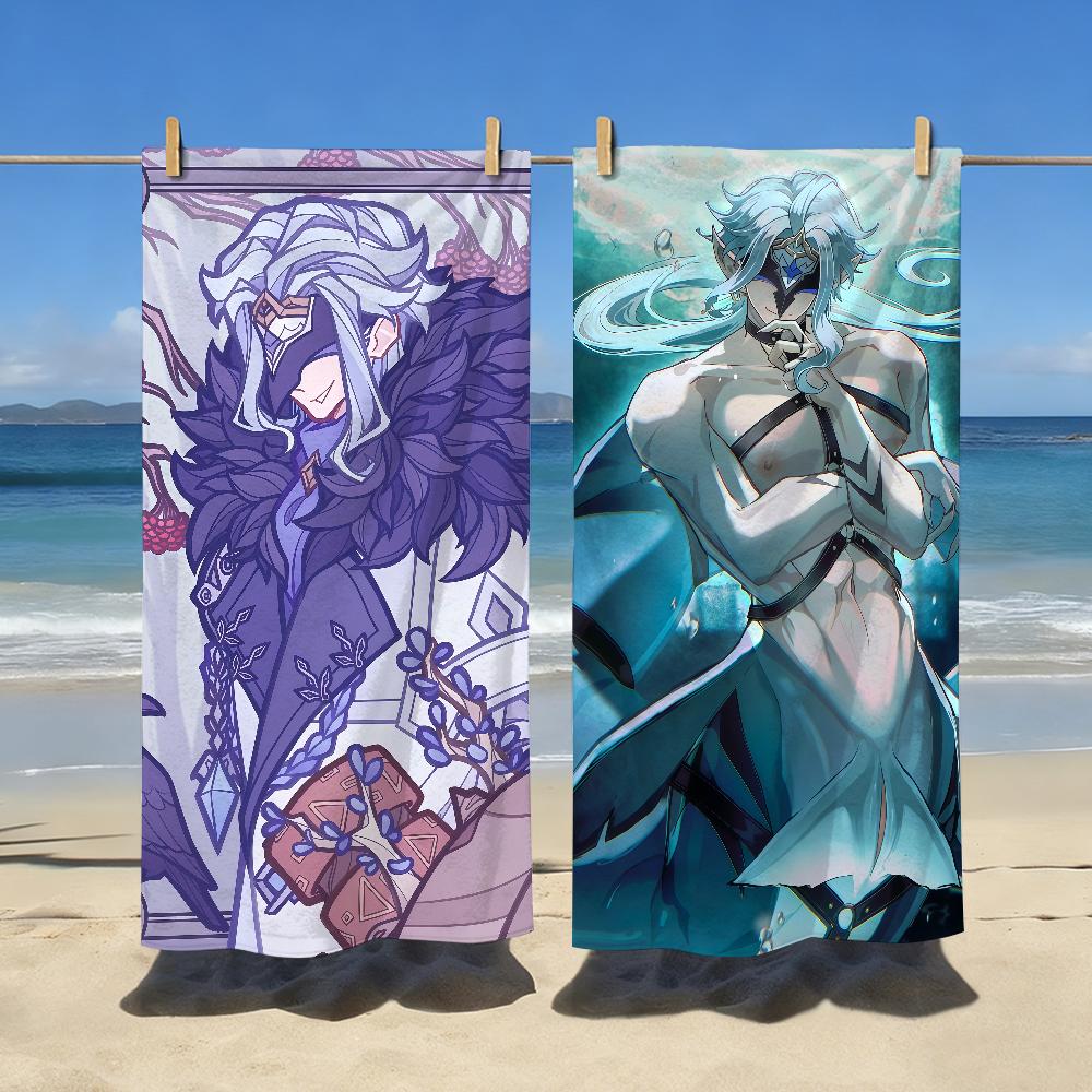 Il Dottore Genshin Impact Towel Sports Quick Dry Travel Camping Gear Sandproof Soft Light Large Beach Towel