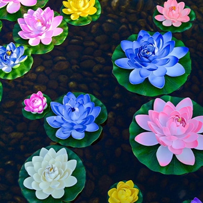 Realistische Plastik-Seerosen Blumensträuße Simulation Seerosen Dekorationen für Vasen Mittelstücke Blumengestecke